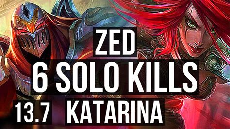 Zed Vs Katarina Mid 6 Solo Kills 900 Games 800k Mastery 9 3 6