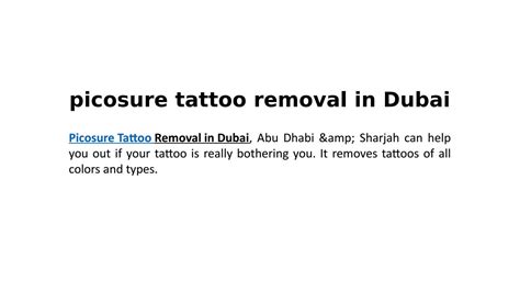 Picosure Tattoo Removal In Dubai By Rohaakhan Issuu