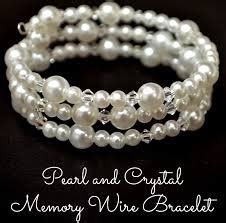 Pearl And Crystal Memory Wire Bracelet Amy Latta Creations Memory