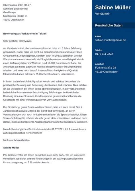 Bewerbung In Teilzeit Formulieren Muster Anschreiben