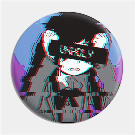 Unholy Sad Anime Girl Vaporwave Otaku Weeb Kanji E Girl Pin Teepublic