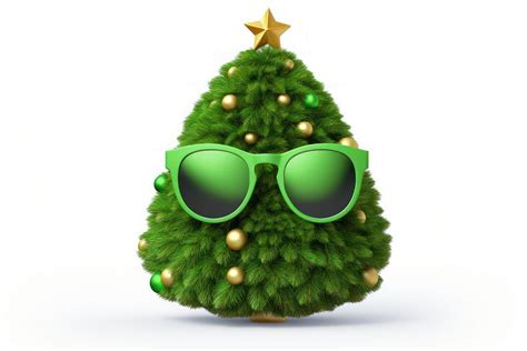 Christmas tree sunglasses plant green. | Free Photo Illustration - rawpixel