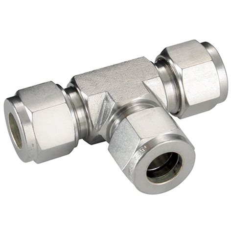 Tube X Tube Union Tees 316 Stainless Steel Twin Ferrule Metric Tube