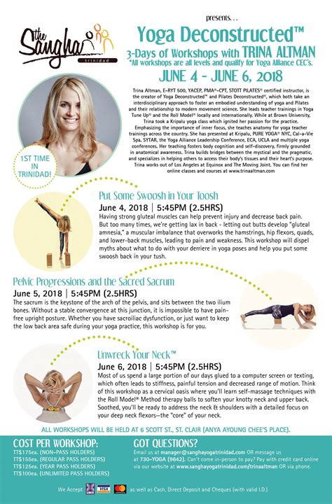 Sangha Yoga » Yoga Deconstructed™ 3-Days of Workshops with TRINA ALTMAN!