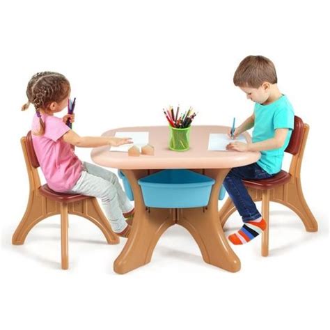 Dreamade Ensemble De Table Et Chaises Pour Enfant Avec Paniers De