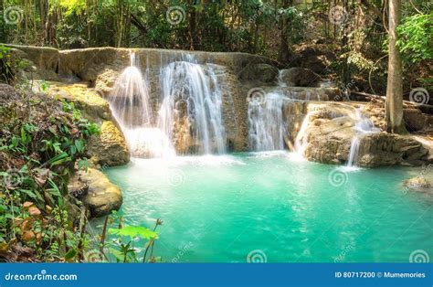 Waterfall Tropical Rainforest Scenic Stock Photo Image Of Flow