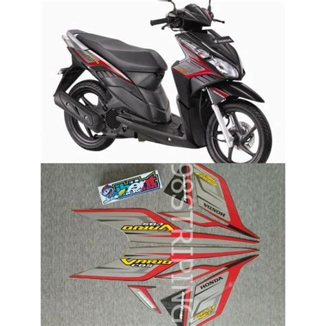 Jual Stiker Striping Lis Standar Ori Honda Vario Cbs Merah Silver