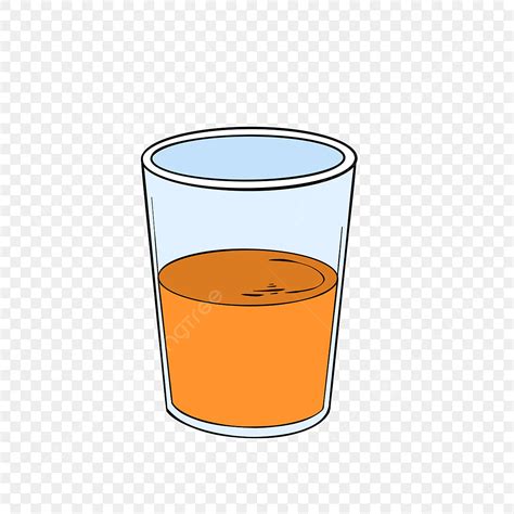 Glass Of Juice Clipart Transparent Background Hand Drawn Cartoon Style