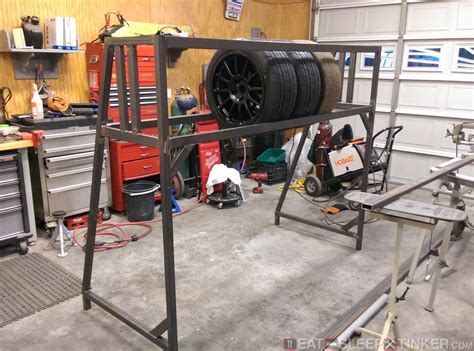 Homebrew Trailer Tire Rack Eat Sleep Tinker