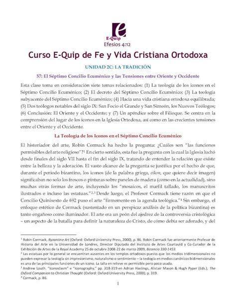 PDF Curso E Quip de Fe y Vida Cristiana Ortodoxa La Teología de