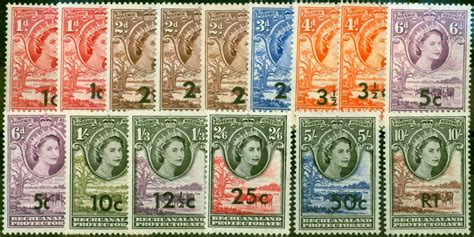 Bechuanaland 1961 Surch Set Of 15 Sg157 167b Fine Very Lightly Mtd Mint