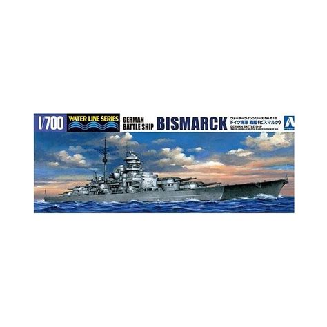 Model Kit Bismarck German Battleship Aoshima 04259 With 1001hobbies