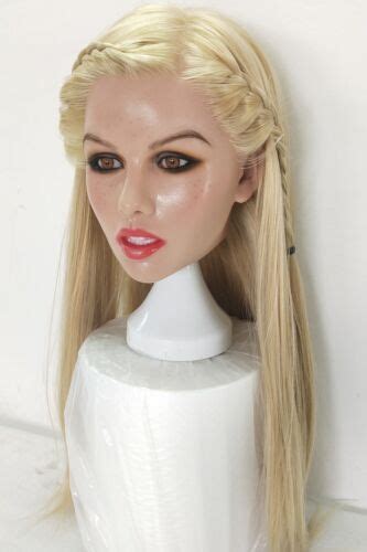 Silicone Sex Doll Head Implanted Blonde Hairs Love Toys For Men