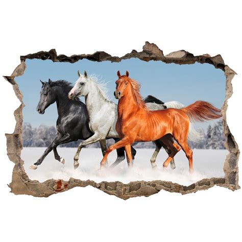 Stickers D Trompe L Oeil Chevaux R F Art D Co Stickers