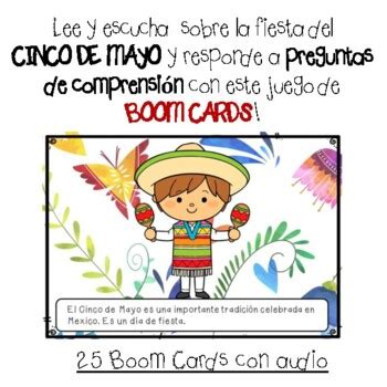 Boom Cards Cinco De Mayo In Spanish Lectura Y Comprensi N Fiesta