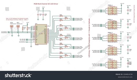 Rgb Multichannel I2c Led Driver Schematic Stock Vector Royalty Free