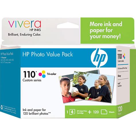 HP Custom 110 Series 120 Sheet Photo Value Pack Q8700AN B H