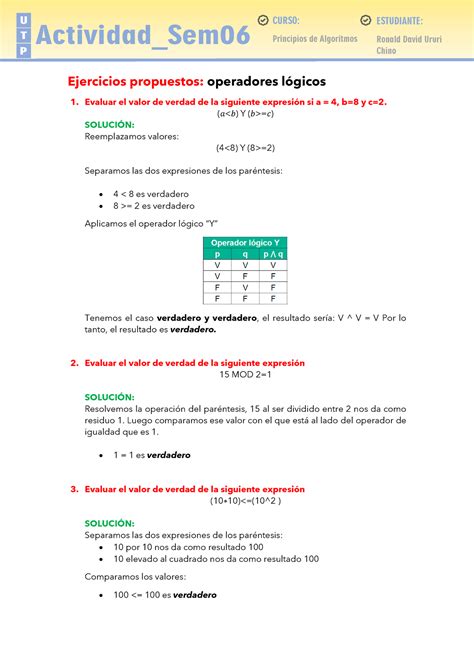 PA S06 Tarea Estructuras Condicionales Simples Ronald Ururi CURSO