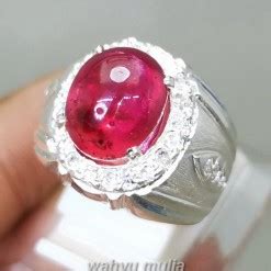 Cincin Batu Ruby Asli Ring Perak Pigeon Blood Kode 2234 Wahyu Mulia