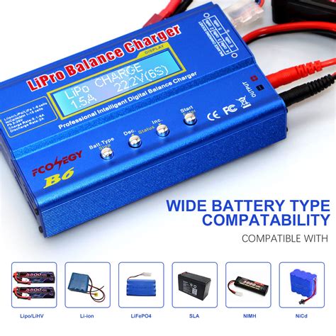 Fconegy B6 Lipo Battery Charger 80w 6a Rc Battery Pack Balance Charger Discharger For Nimhnicd