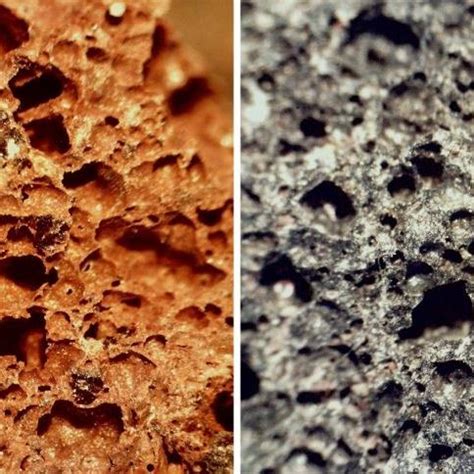 Black volcanic scoria (NZV) and red volcanic scoria (RZV). | Download ...