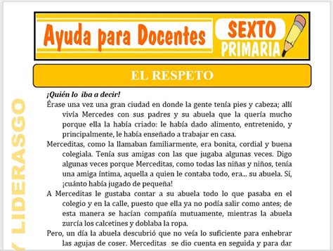 El Respeto Para Sexto De Primaria Ayuda Para Docentes