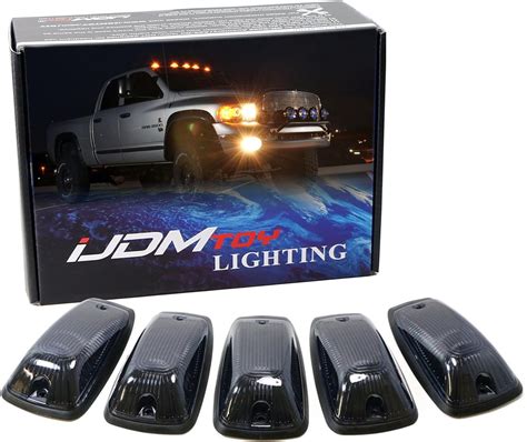 IJDMTOY Smoked Lens Amber LED Cab Roof Marker Running Lamps Compatible