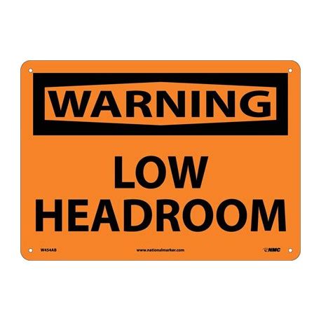 Accuformnmc Mecr Osha Warning Safety Sign Low Headroom English