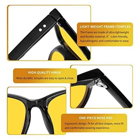 Night Vision Driving Glasses Polarized Anti Glare Hd Yellow Tinted