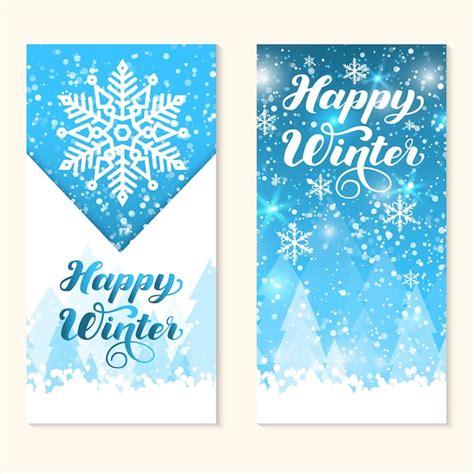 Free Vector Happy Winter Greeting Card