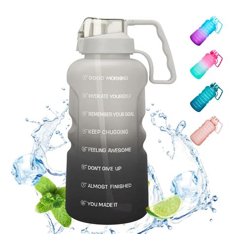 Gallon Botella De Agua Bpa Free Plastic Gym Sports Motivational Botol