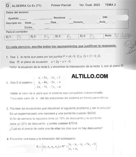 1º Parcial A Algebra Fauring 2023 CBC UBA