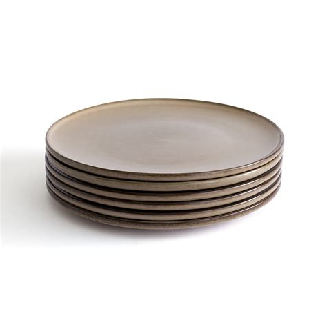 Set Of Onda Stoneware Flat Plates Beige La Redoute Interieurs La