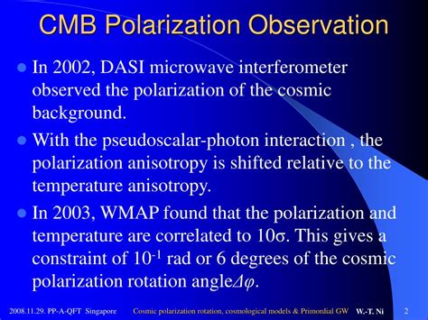 Ppt Cosmic Polarization Rotation Cosmological Models And