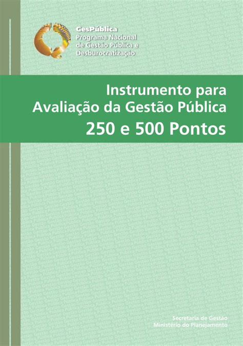 Pdf Instrumento Para Avalia O Da Gest O P Blica E Pontos