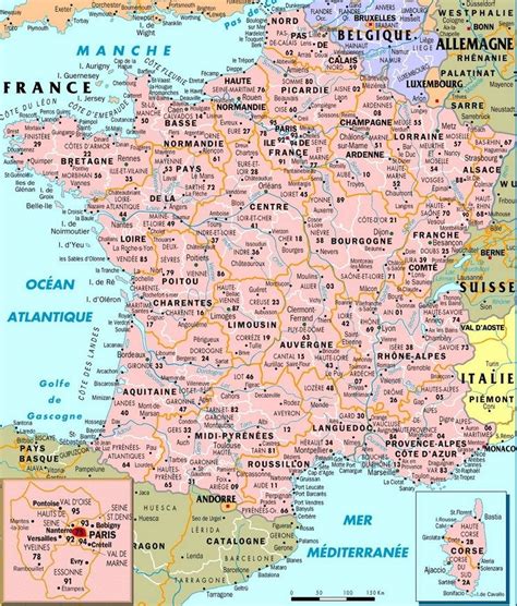 Very detailed map of cities in France, small and large | Carte de ...