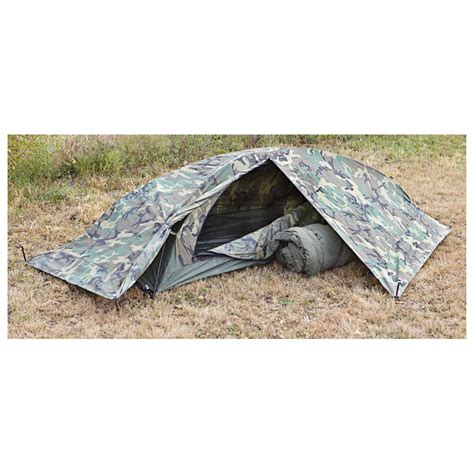 Used U.S. Military Surplus 1-man Combat Tent, Woodland - 298527, Camo Tents & Accessories at ...