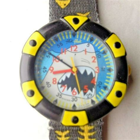 Rare Vintage Swatch Watch Kids Child Swiss Made 1994 Flik Flak Shark