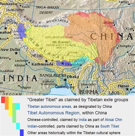 Physical Map Of Tibet