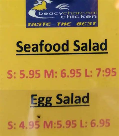 Menu At Beacy Charcoal Chicken Fast Food Beaconsfield