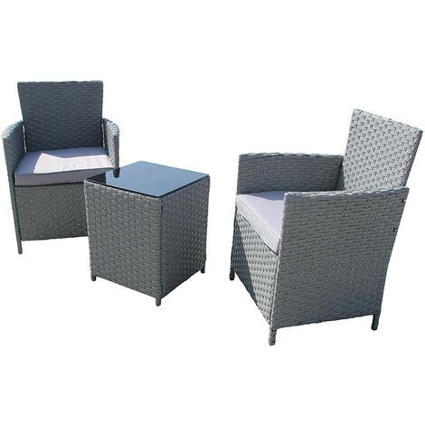 Furniture One Rattan Bistro Set Garden Chair Table Patio Outdoor