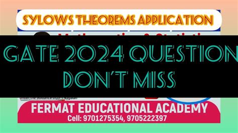 AP SET GATE 2024 QUESTIONS AP SET TS SET AP RCET JL DL SYLOWS THEOREM