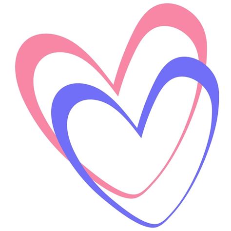 Premium Vector | Illustration of two pink and blue hearts