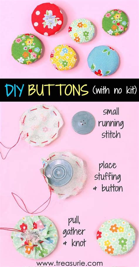 How to Make FABRIC BUTTONS - Kit and No Kit | TREASURIE