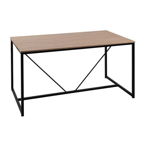 TABLE DE SALLE à manger en bois avec 2 bancs style industriel EUR 99