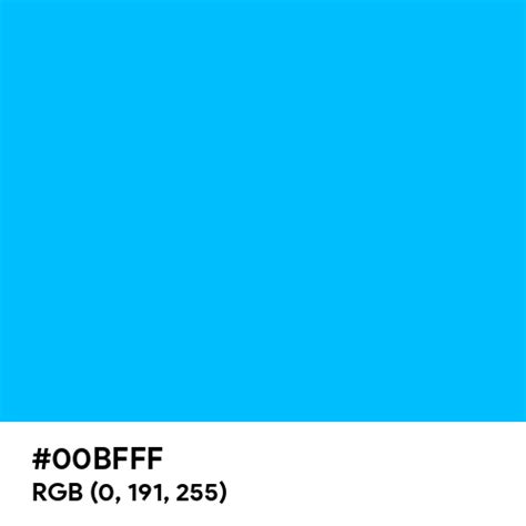 Deep Sky Blue color hex code is #00BFFF