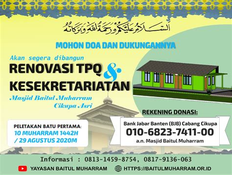 Pelaksanaan Renovasi TPQ Dan Kesekretariatan DKM Baitul Muharram