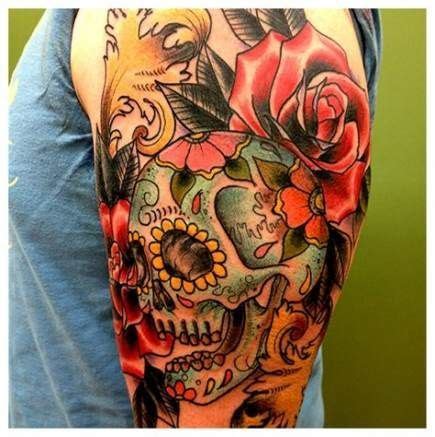 Best Sugar Skull Tattoo Designs With Meanings D A De Los