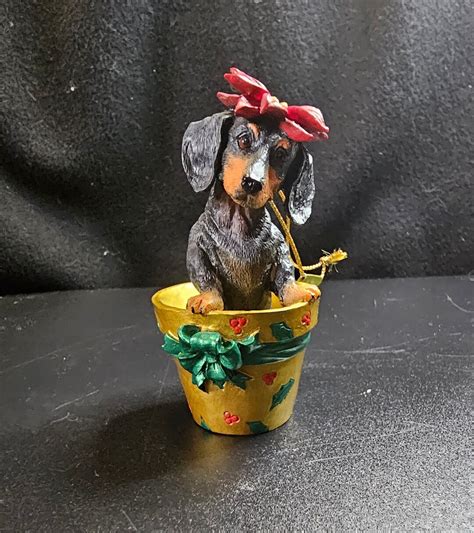 Danbury Mint Delightful Dachshunds Christmas Ornament I Dig Christmas