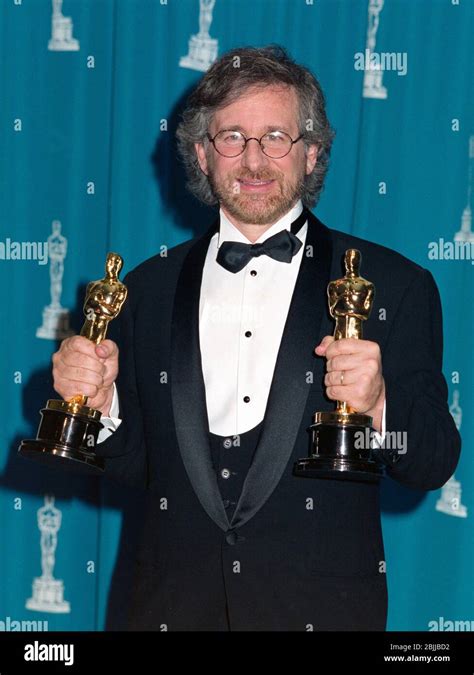 LOS ANGELES, CA. c.1994: Director Steven Spielberg with his Oscars for ...